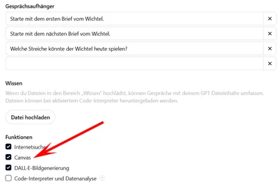 Titelbild: OpenAI Adventskalender, Tag 4: Mein Wunsch wird wahr – Canvas in CustomGPTs!
