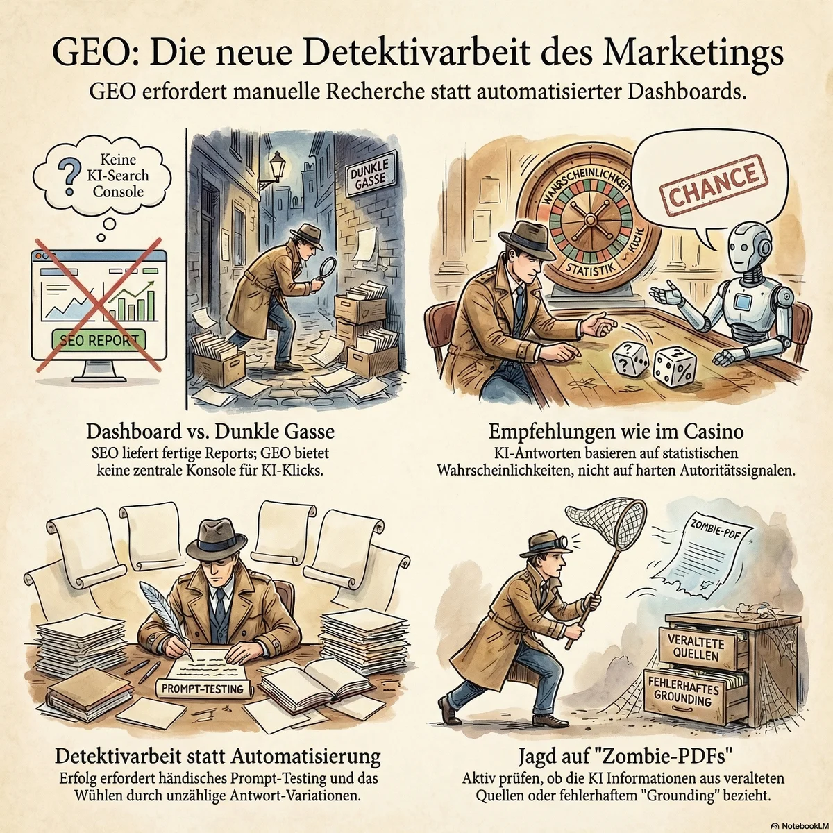 Titelbild: Die Analyse von KI-Suchen ist echte Detektivarbeit