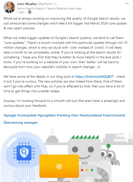Google März 2024 Core Update – da könnte einiges ins Rutschen kommen