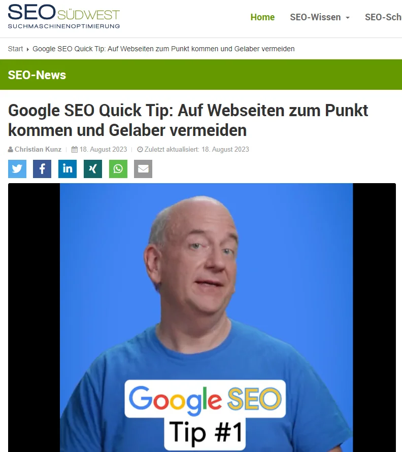 Titelbild: Hört auf Google und kommt zum Punkt!