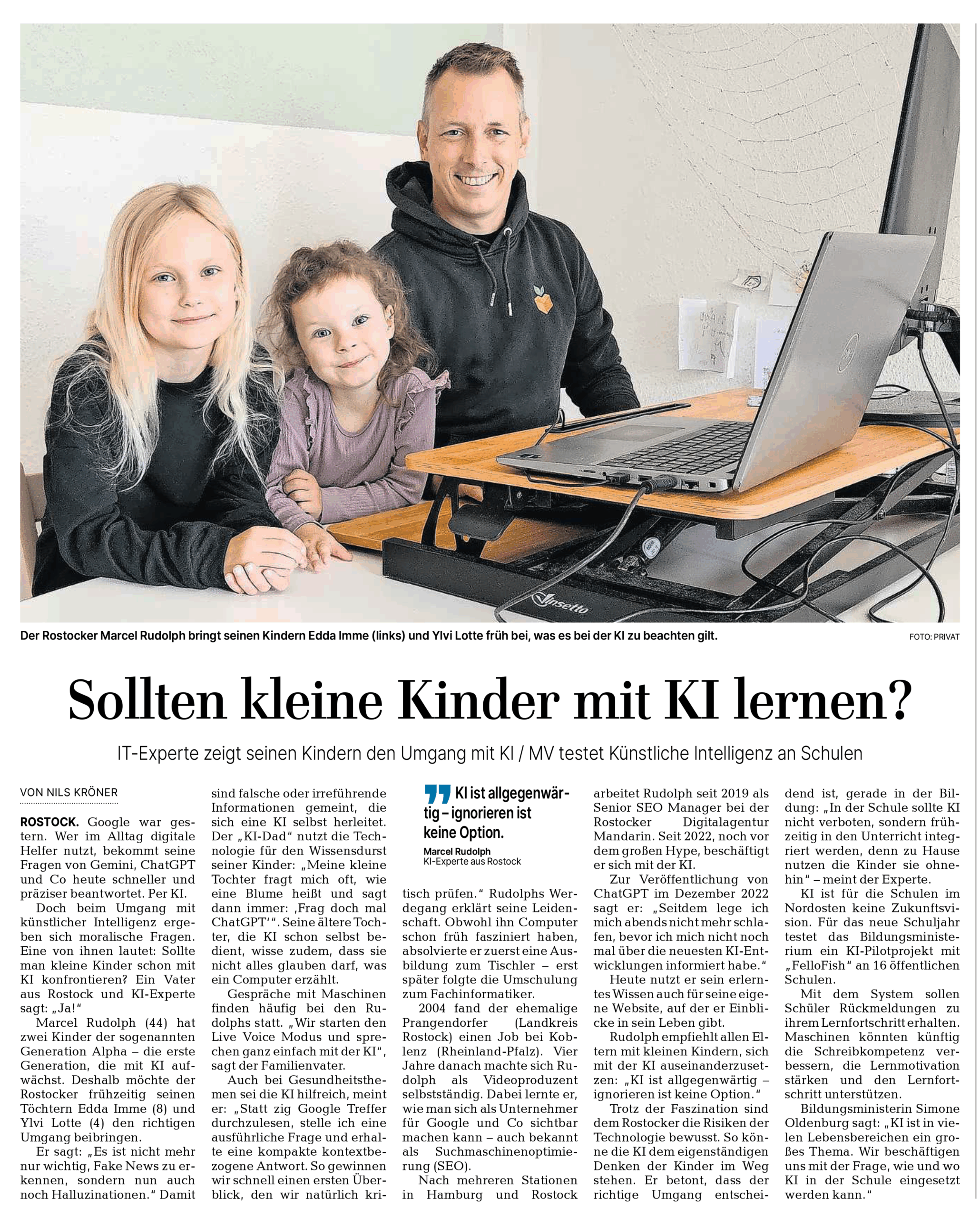 Gehört KI bereits in die Grundschule? Mein Artikel in der Ostsee-Zeitung 2 Gehört KI bereits in die Grundschule? Mein Artikel in der Ostsee-Zeitung