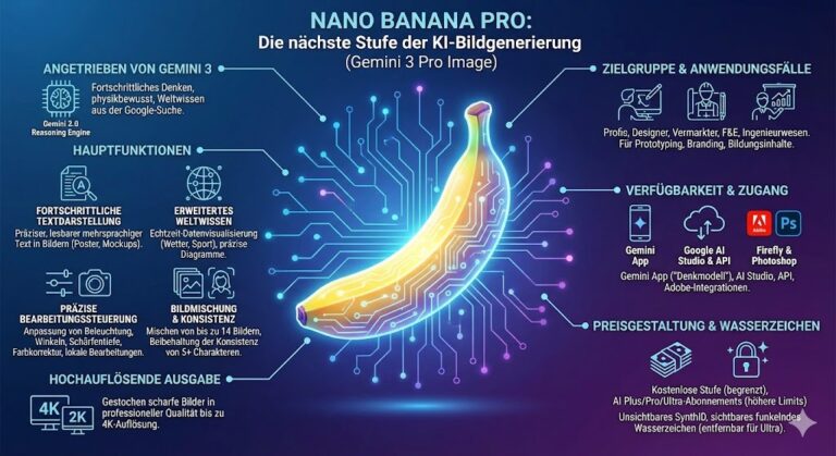Infografik zur Nano Banana Pro KI-Bildgenerierung